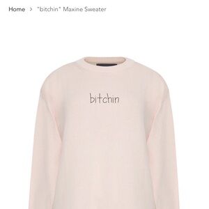 Lingua Franca NWOT - cotton cashmere -  Crewneck Sweater - pale pink